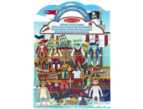 Jogo de Mesa MELISSA & DOUG Puffy Stickers Play Set - Pirate (3 Anos)