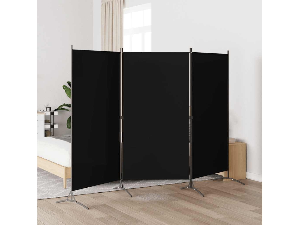 Biombo Divisor | Biombo Separador | Separador De Ambientes De 3 Paneles Negro 260x180 Cm