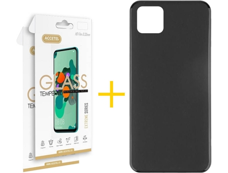 Kit Funda + 2 Protectores de Pantalla Oppo A73 5G ACCETEL Liso (Negro)