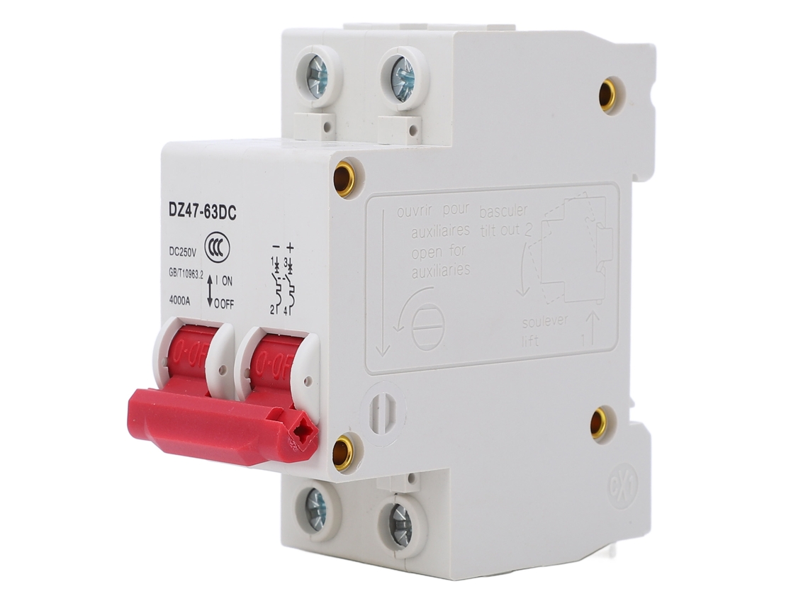 Disjuntor Veloriskku-2p Fv Cc 250v 4000a com capacidade de interrupção para uso doméstico e comercial.