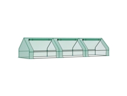 Mini Invernadero Impermeable Acero Pe 3 Entradas Enrollables 400x100x80 Cm Verde