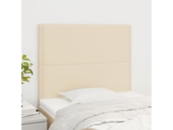 Cabeceros 2 Unidades De Tela Color Crema 90x5x78/88 Cm