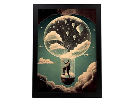 NACNIC Poster Bombilla En Estilo Surrealismo Cinematográfico Ilustraciones Y Grabados De Historieta Abstracta Y Artística A3 Marcos Negros
