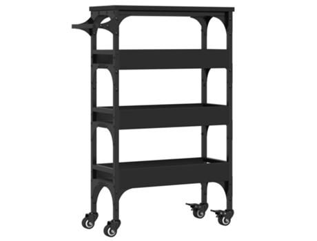 Carrito de cocina madera de ingeniería negro VIDAXL ( 53x20x76 cm)