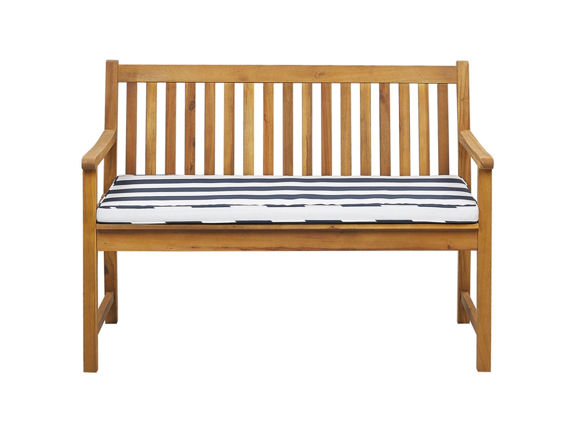 Banco con cojín BELIANI Vivara de Madera de acacia con certificado FSC® Madera clara 120x61x88