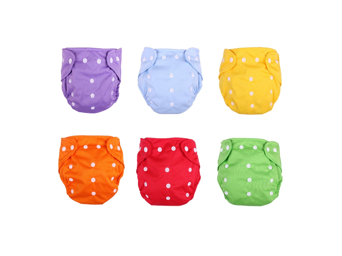 Paquete De 6 Pañales De Tela Ajustables, Lavables, Reutilizables, Suaves Y Transpirables Para Bebés