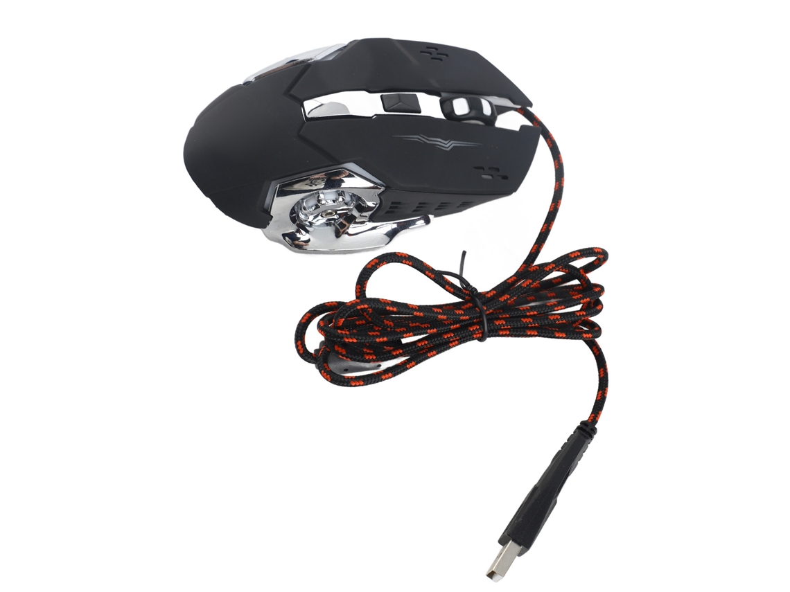 Ratón De Juego Cableado Usb Óptico Con Retroiluminación Rgb Silencioso 3600 Dpi Para Portátil