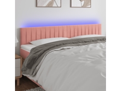 Cabecero Con Led De Terciopelo Rosa 160x5x78/88 Cm