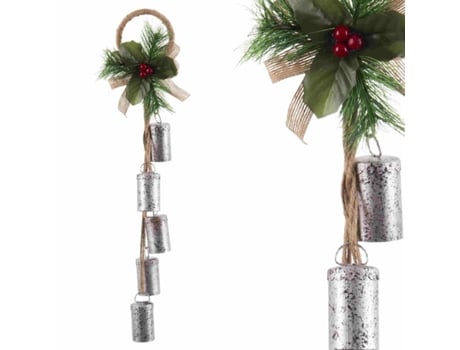 Adorno de Navidad BIGBUY CHRISTMAS Adorno Navideño Plateado Metal Multicolor (11x3.3X42.5cm)