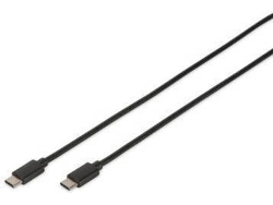 Cable USB DIGITUS (USB-C - USB-C - 1 m - Negro)