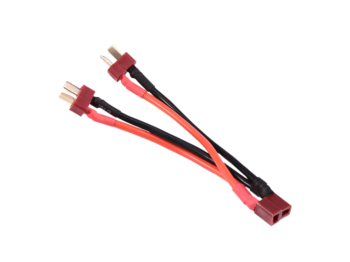 Adaptador de batería paralela Lipo RC con conector T, cable de 1 hembra a 2 machos, calibre 14 AWG.