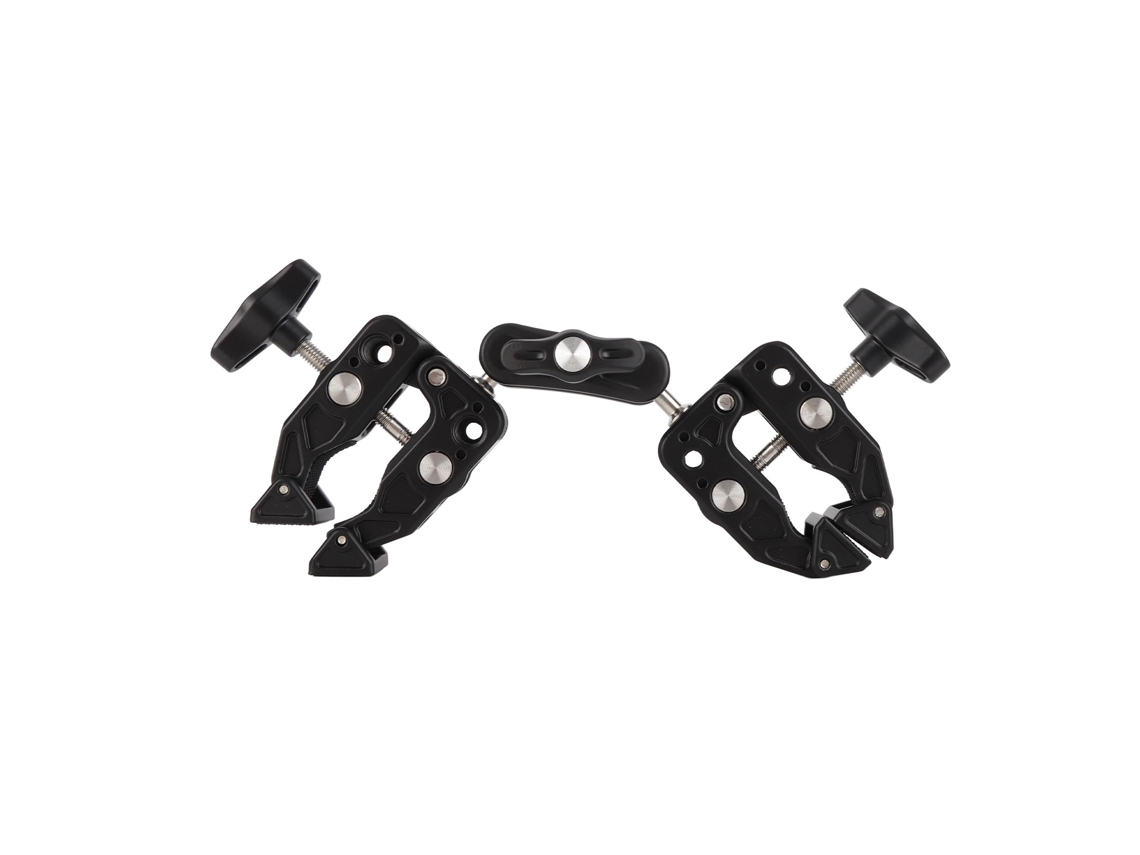 Soporte De Cámara De Doble Pinza Giratorio 360 Grados Con Interfaz 1/4 3/8 Pulgadas Y Cold Shoe Para Fotografía
