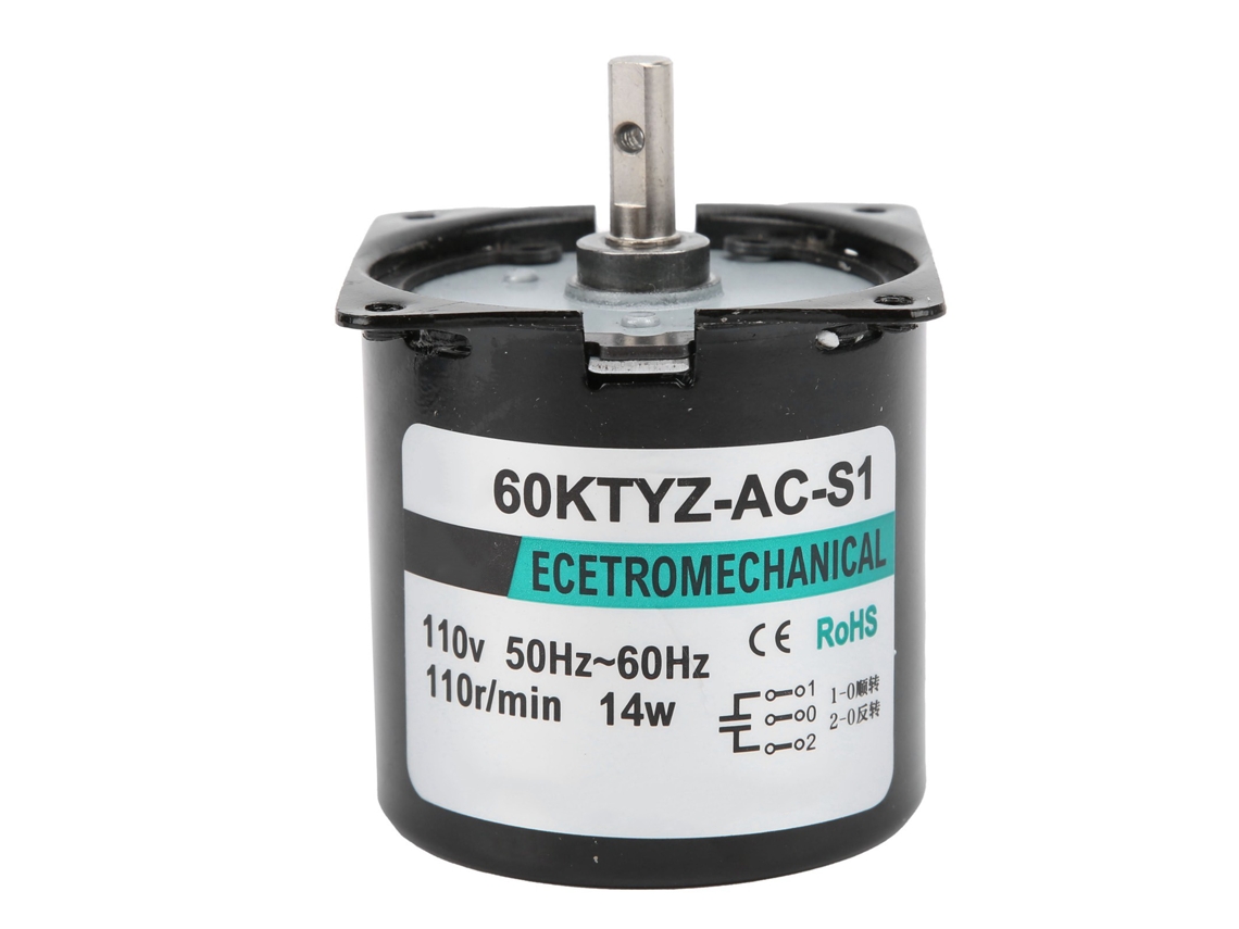 Motor Síncrono De Ca De 14 W, Imán Permanente, Baja Velocidad (110 Rpm), Alto Par, Eje Central, 110 V.