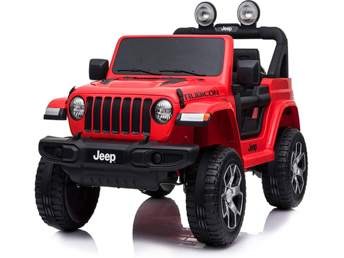 DEVESSPORT Coche Eléctrico Infantil Jeep Wrangler 12V Rojo con Mandos, MP3/Bluetooth y Batería de Litio