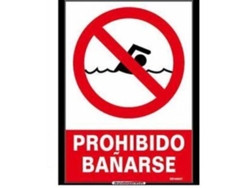 Normaluz señal luminiscente prohibido bañarse  21x30 rd40037