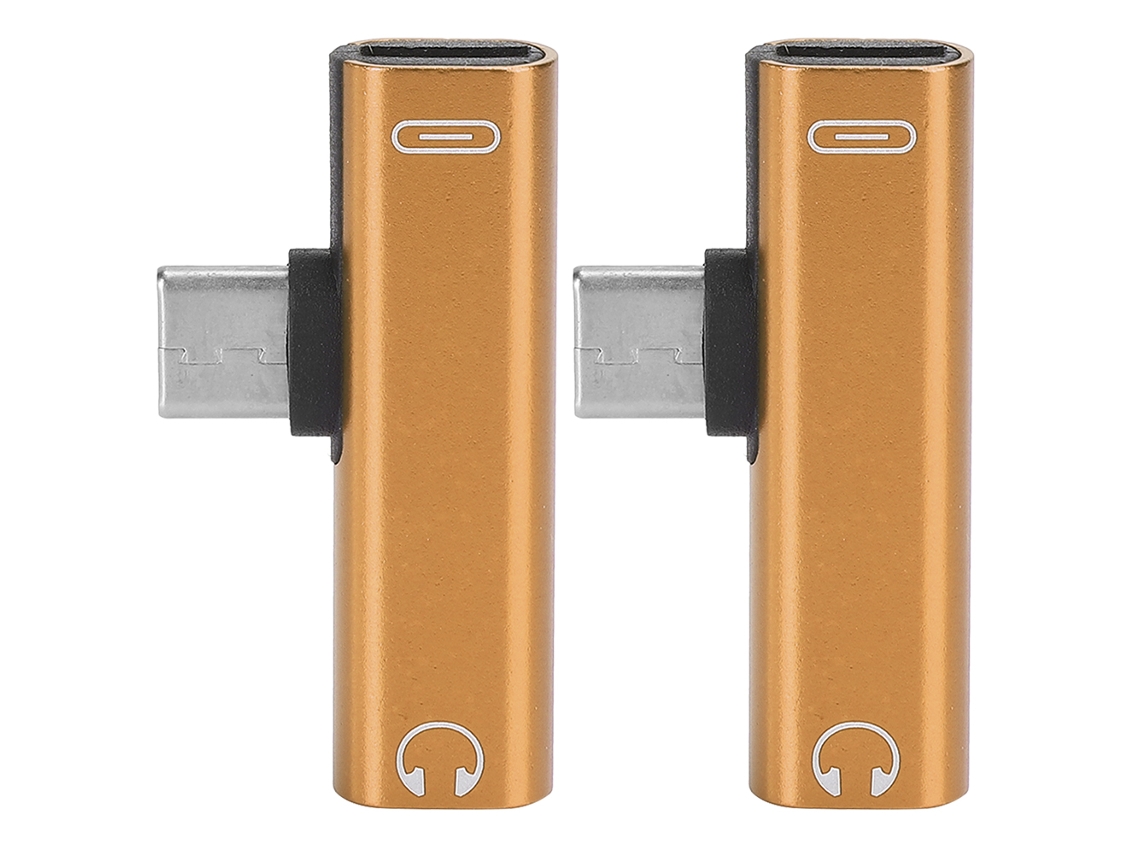 Juego De 2 Adaptadores De Audio Usb-c A 3,5 Mm 2 En 1 Con Puerto De Carga Para Teléfonos Móviles.