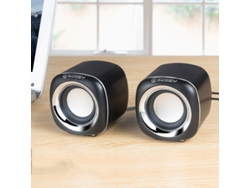 Minialtavoces Usb Duales Con Cable Para Computadoras De Escritorio (negros)