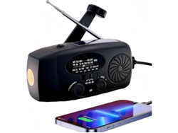 Radio solar con manivela AM/FM NOAA, linterna autoalimentada con alarma SOS, 2000 mAh Yizhood (negro)