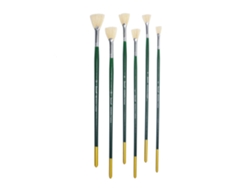 (verde) Juego De Pinceles Para Pintura Al Óleo, 6 Pinceles/juego, Cerdas En Forma De Abanico, Adecuados Para Pinturas Gouache Y Acrílicas.