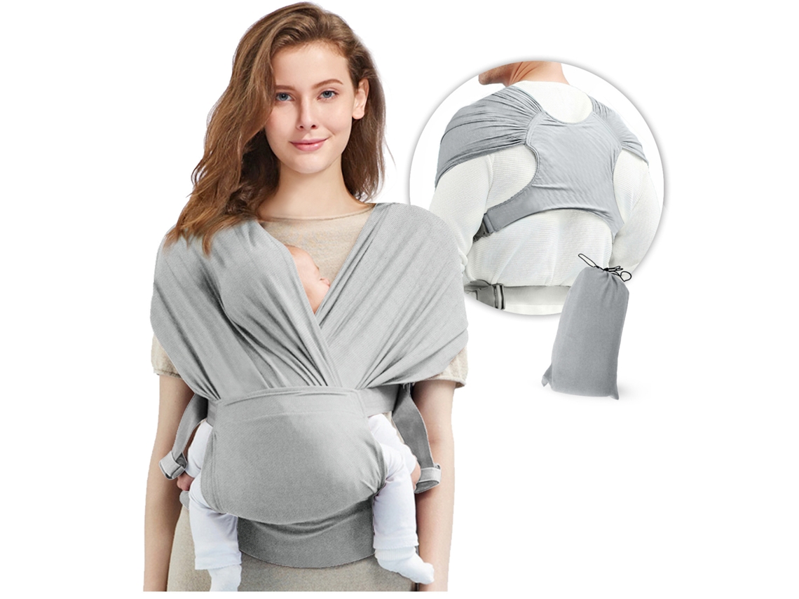 Portabebés Panoona, fácil de usar, apto para recién nacidos y niños pequeños (3-14 kg), gris.