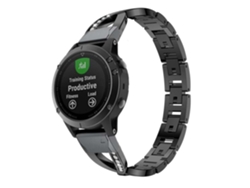 Correa Pulsera Acero Luxury para Garmin Instinct Solar Camo Edition Negro