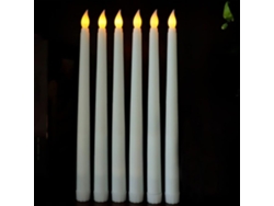 Velas Led Brancas (bastão) Sin Llamas, Alimentadas Por Batería - Longas Para Decoración De Mesa (casamiento, Navidad, Aniversario)