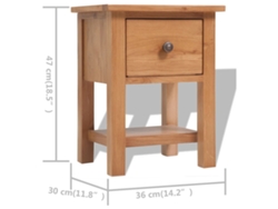 Maison Exclusive - Mesitas De Noche 2 Unidades Madera Maciza De Roble 36x30x47 Cm