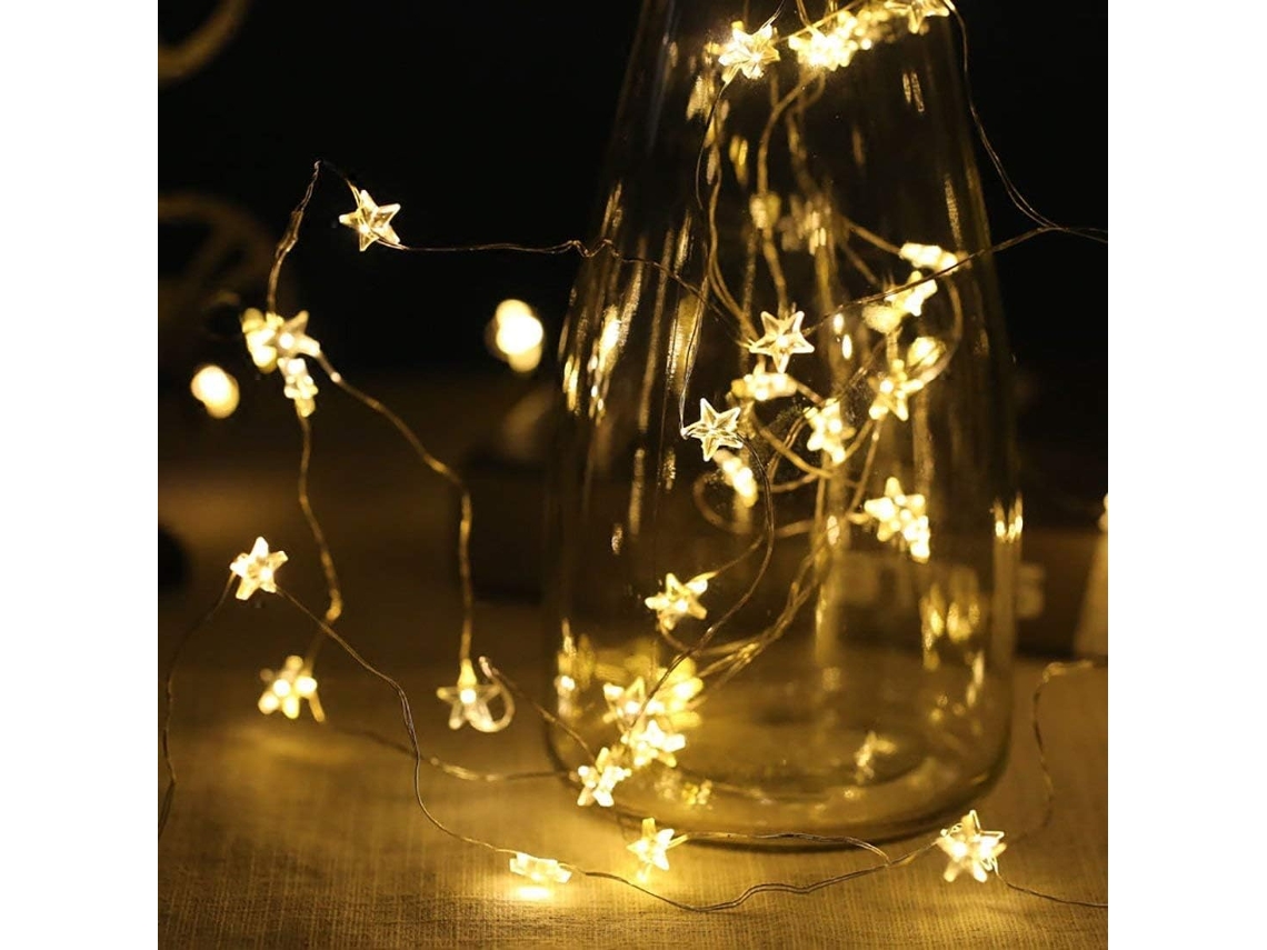 Guirnaldas de luces para Navidad, Halloween, fiesta de San Valentín, decoración del hogar y dormitorio (luces de hadas de estrellas)