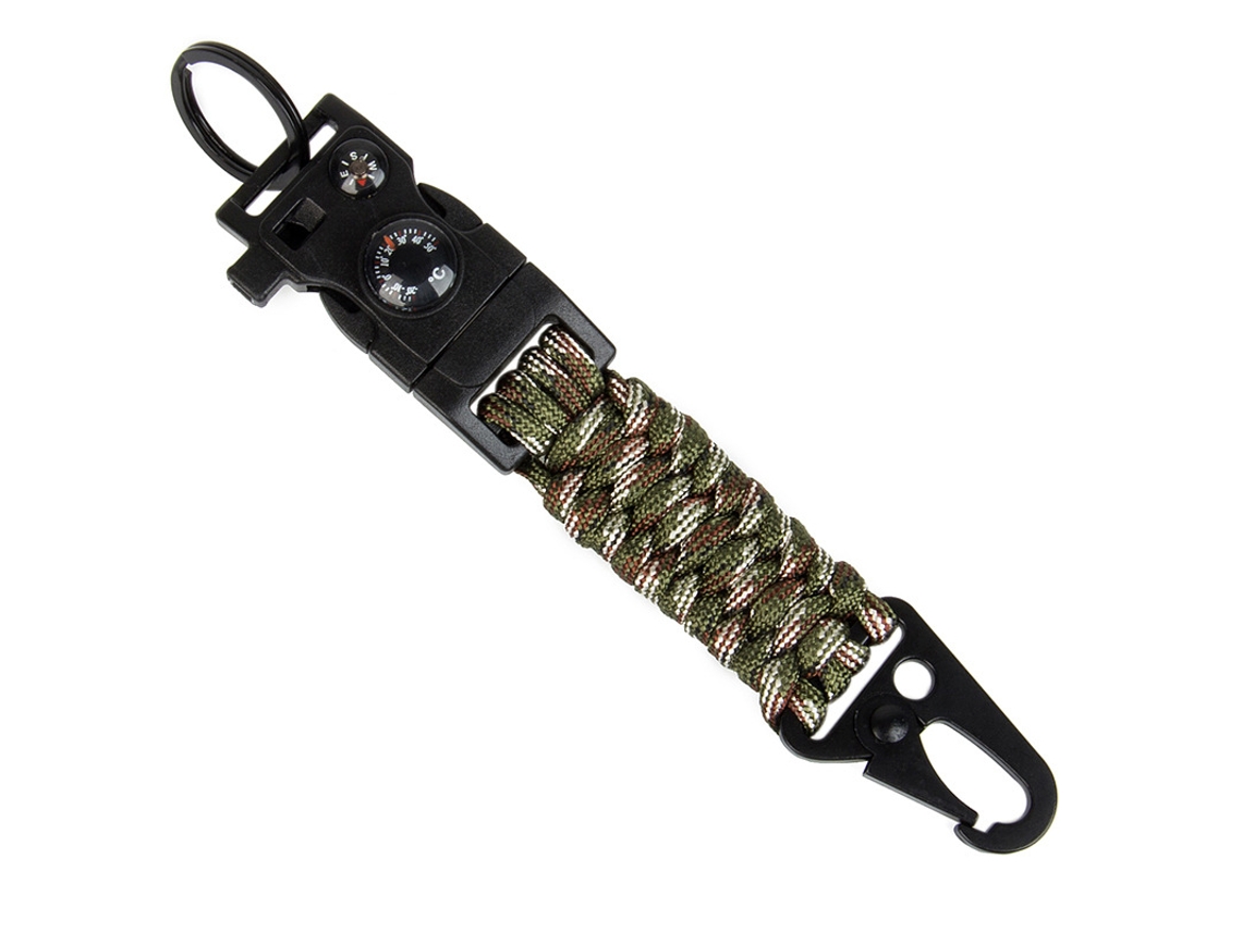 Llavero De Paracord De 7 Hilos Incluye Brújula, Encendedor Y Silbato. Es Un Accesorio De Supervivencia Para Acampar Al Aire Libre, Muy Durad