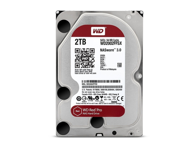 Disco HDD Interno WESTERN DIGITAL Red Pro (2 TB - SATA - 7200 RPM)