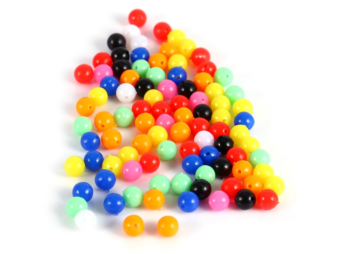 100 Piezas De Cuentas De Pesca Redondas Ligeras De 6 Mm, Arcoíris, Anzuelos Luminosos