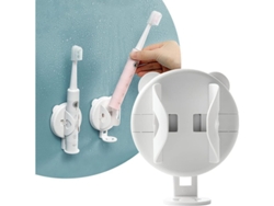 Soporte de pared para cepillos de dientes eléctricos, organizador adhesivo con 2 posiciones, antibacteriano y ahorra espacio.
