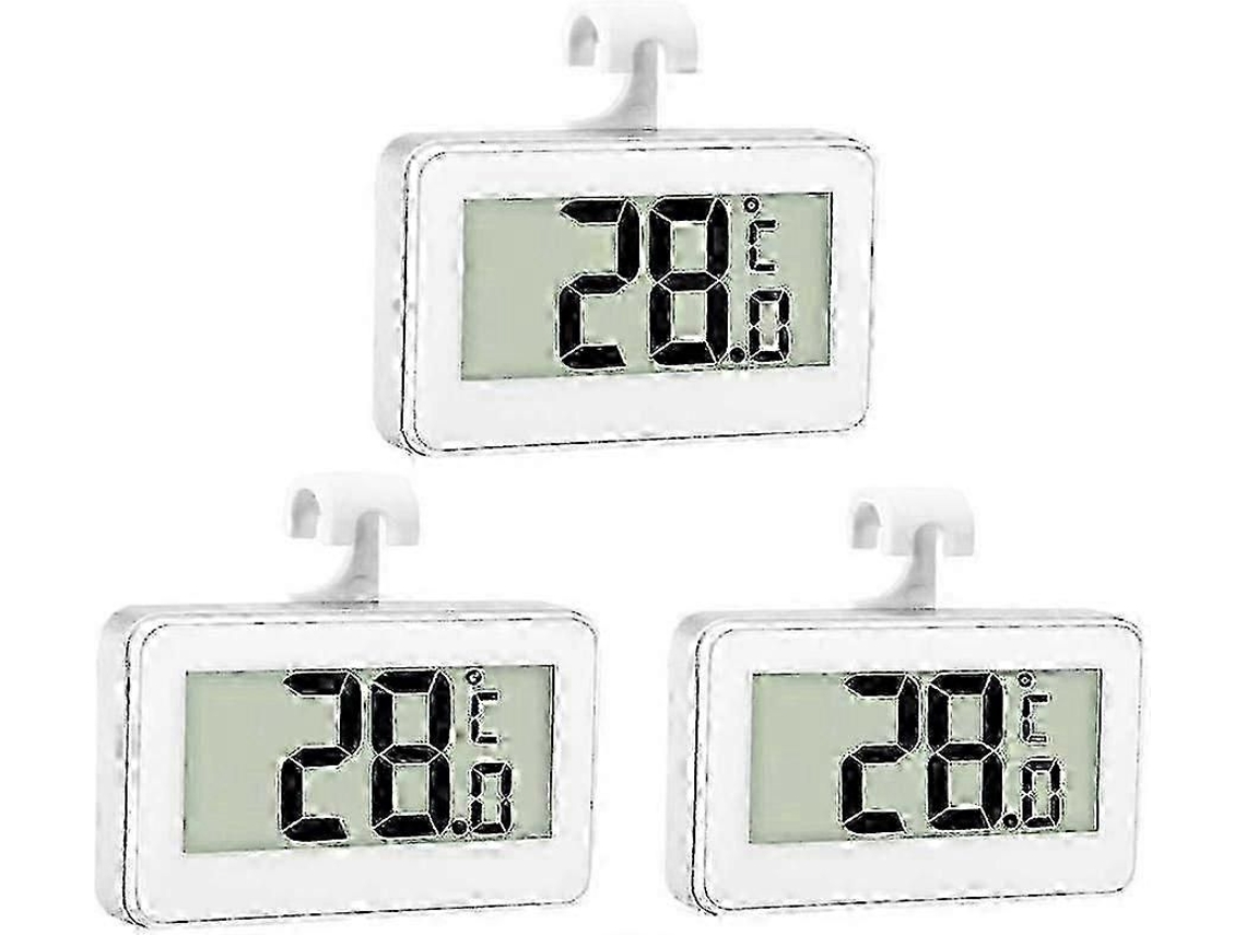 Termómetro digital para refrigerador 3x, congelador, compartimento del refrigerador, congelador impermeable con pantalla LCD, 2024 GOKOCO