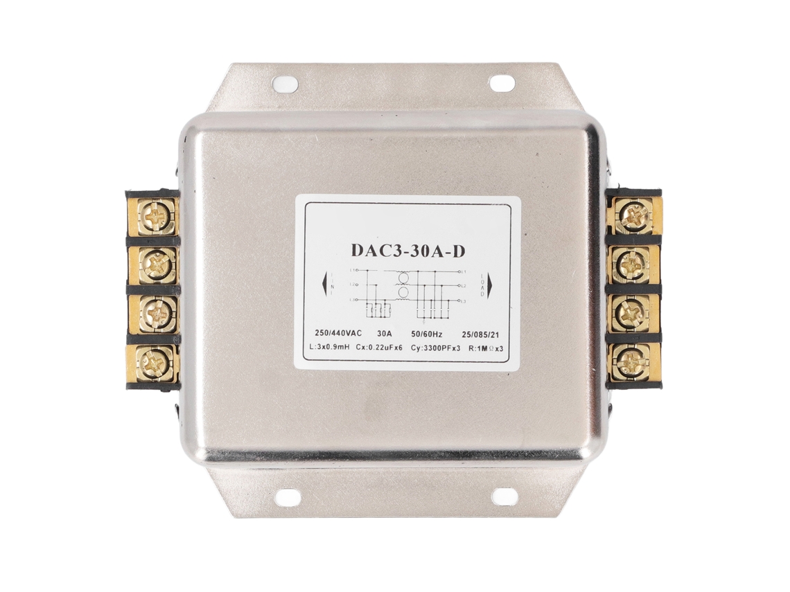 Filtro Emi Trifásico, 3 Cables, Bloque De Terminales, Supresor De Ruido, Ac 250v-440v 50/60hz