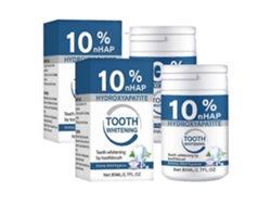 Pó Clareador Dental Com 10% De Hidroxiapatita, 5 Frascos De 80ml, Ingredientes Naturais, Sabor De Mentha
