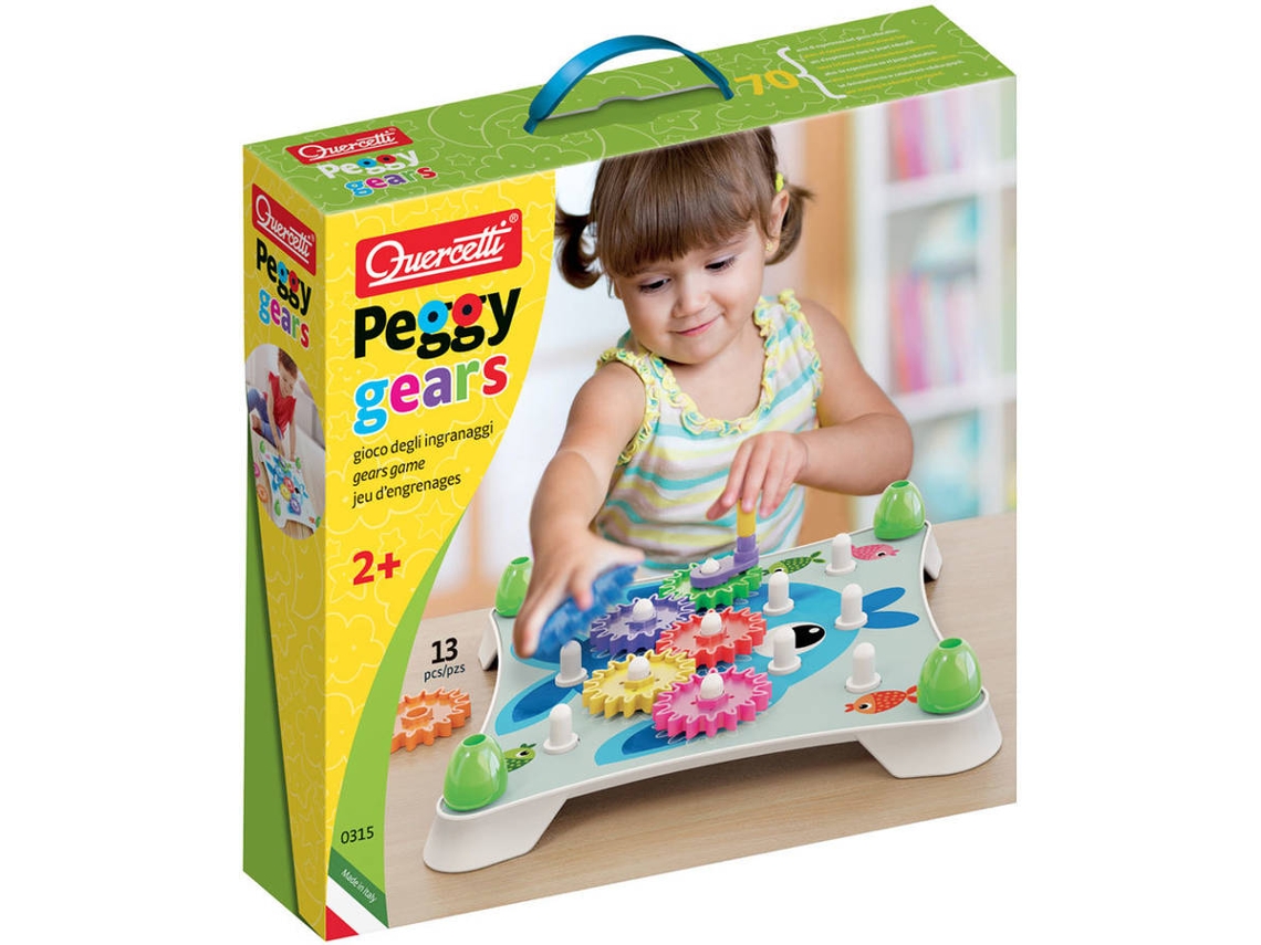 Juego Educativo QUERCETTI Juego Peggy Engranajes 13 pzs (Edad Mínima: 2 Años - 33,5 x 33 x 7,5 cm)