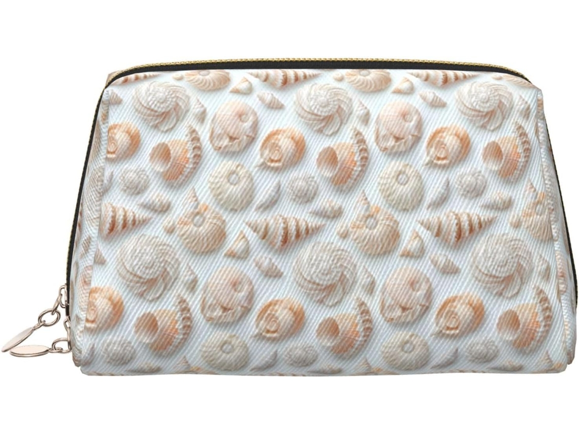 Neceser de viaje de espuma de gran capacidad para mujer con estampado de conchas marinas | Sin marca