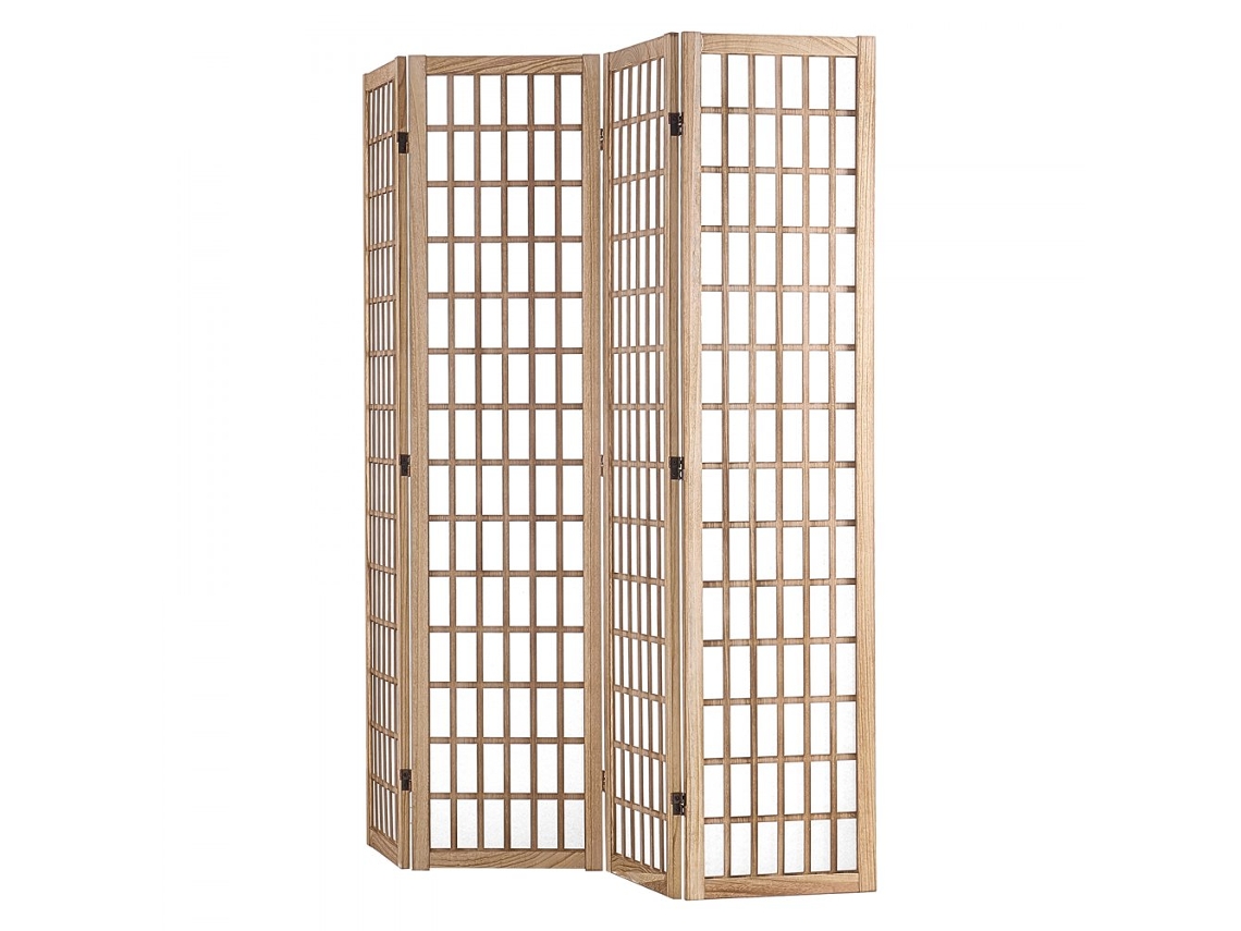 Juego de 4 paneles divisorios japoneses en madera y tela Tekmaquinas