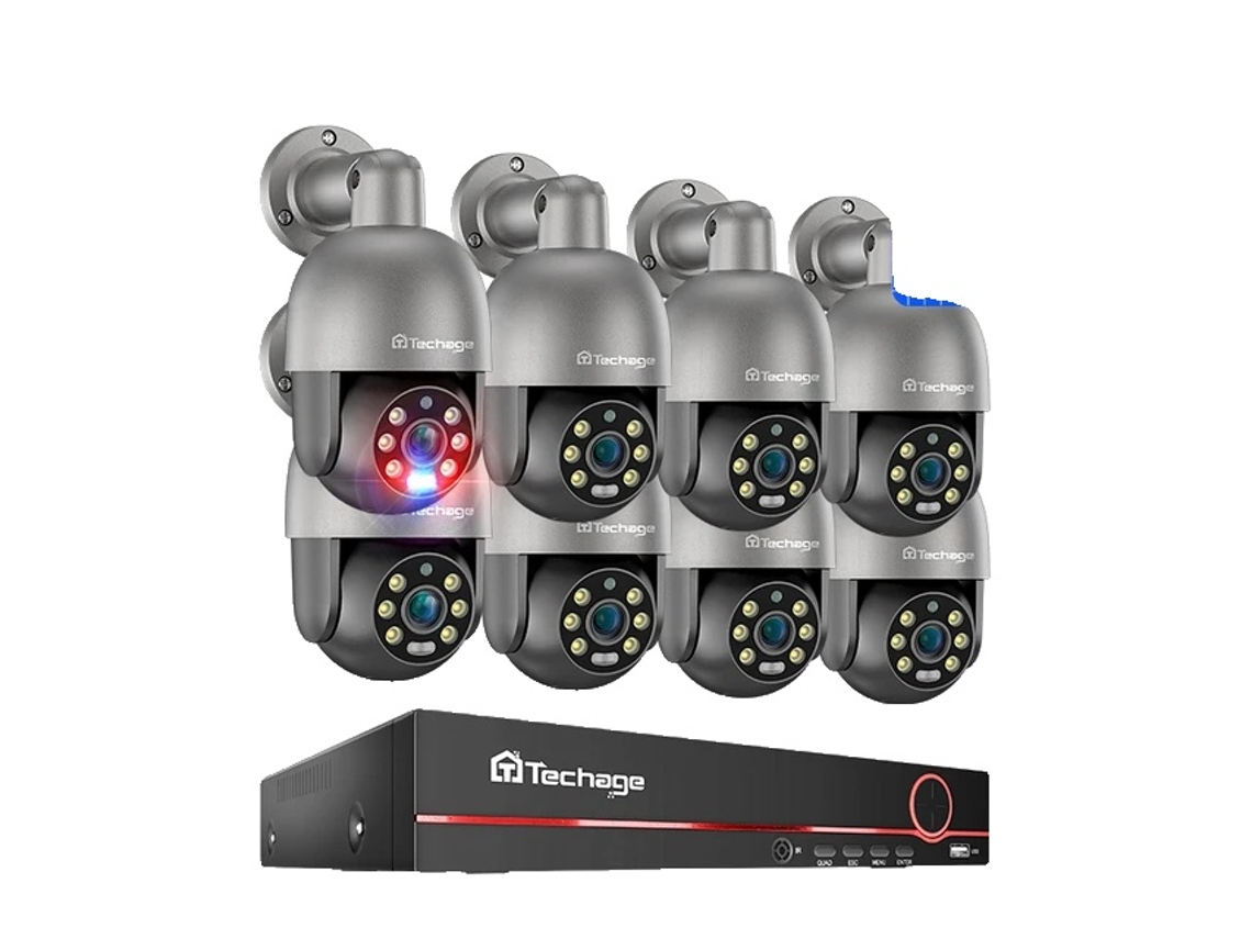 Sistema de cámaras de seguridad IP PoE de 8 canales, detección humana inteligente, audio bidireccional, sin conexión, NVR de 8 canales, 8 cámaras de 5 MP OEM