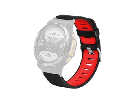 Correa de Silicona color dual para Huami Amazfit T-Rex 2 - negro/rojo