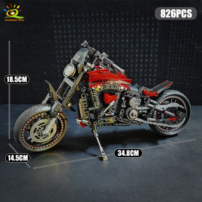 Juego de bloques de construcción de motocicletas Moc con 826 piezas.