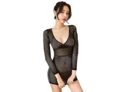 2026-pijama Sexy De Encaje Para Navidad Con Tirantes Y Tanga Fl6977