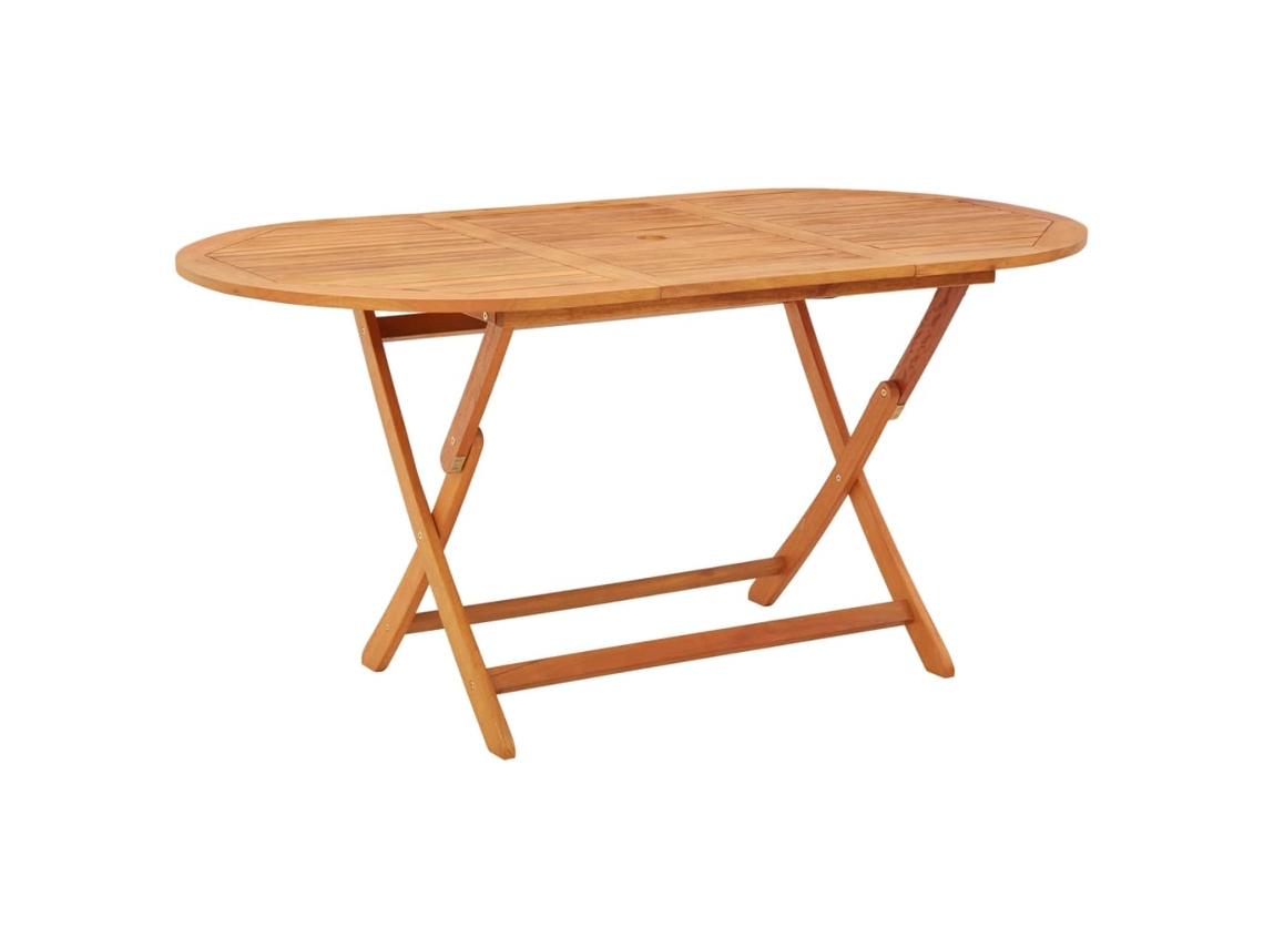 Mesa de jardín plegable de madera maciza de eucalipto (160 x 85 x 75 cm), DKD HOME DECOR