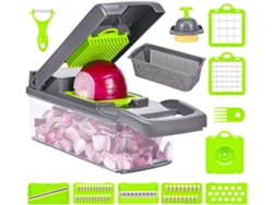 Triturador De Vegetais Multifuncional 16 Em 1, Com 8 Lâminas Intercambiáveis - Raspador/triturador - Cinza
