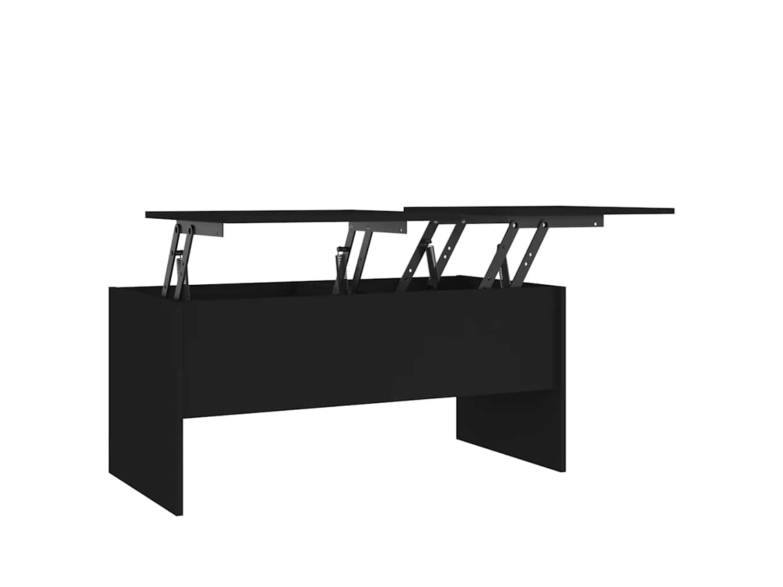 Mesa de centro Maison Exclusive de madera procesada negra (102 x 50,5 x 46,5 cm)