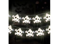 Guirnalda de Calaveras de plástico con luz de 5x4 cm