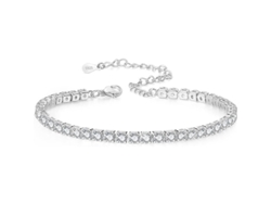 Pulsera De Tobillo De Tenis De Plata Esterlina Para Mujer Con Circonia, Estilo Bohemio, Ajustable