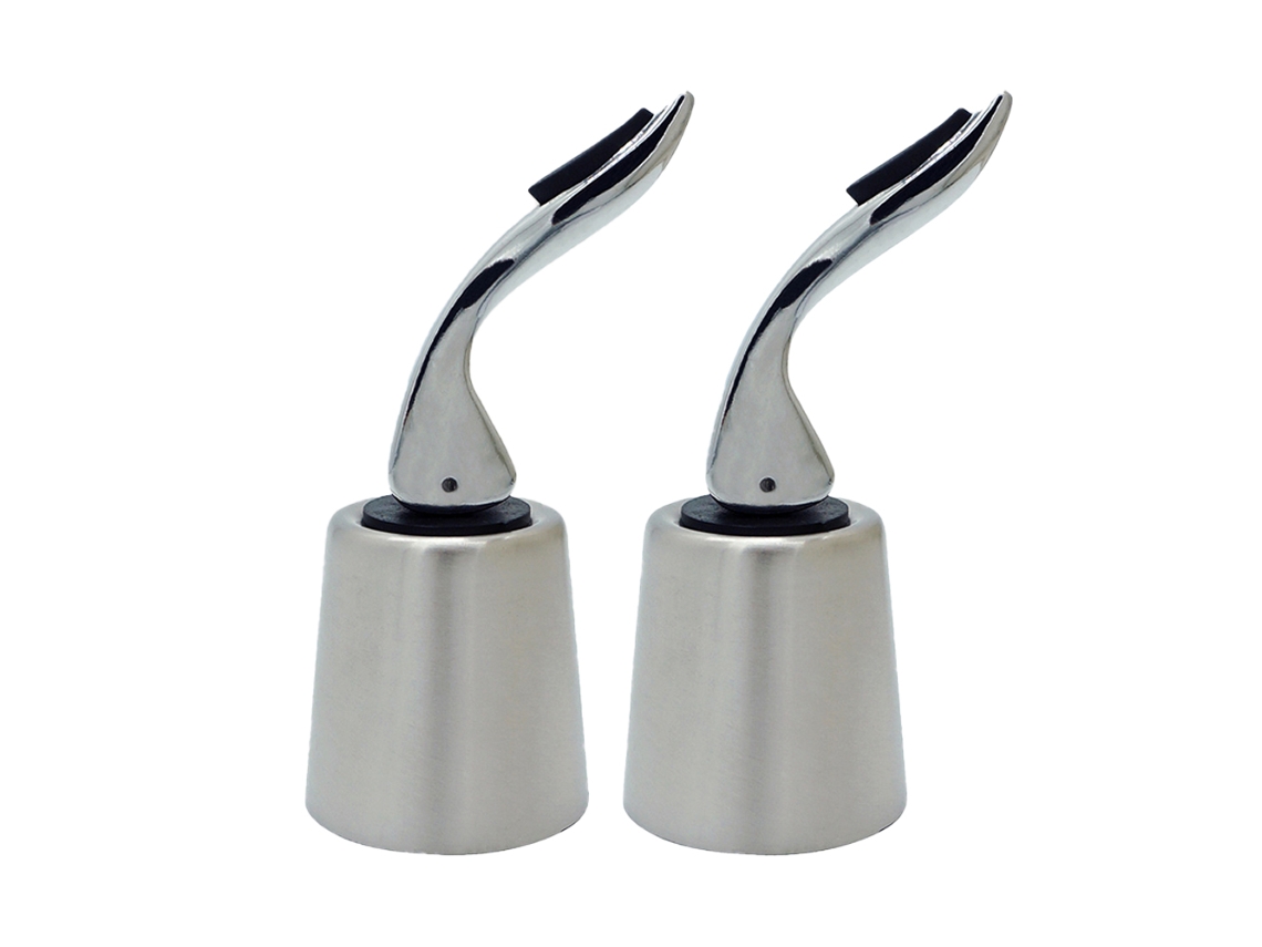Ferramenta Rolhas de Garrafa Domésticas Aço Inoxidável Dois Pacotes Caixa Cor Lixar Dupla Proteção Vinho com Silicone Rolha Cober