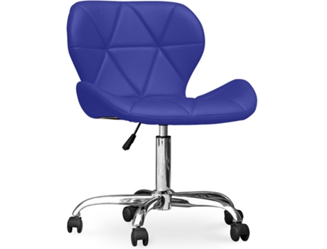 Silla de Oficina con Ruedas Silla de Escritorio Giratoria Tapizada en Piel Sintética Wito 50x48cm PRIVATEFLOOR