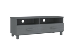 Mueble de Armario Tv Hamar 106X40X40 Cm Pino Macizo Gris-Oscuro